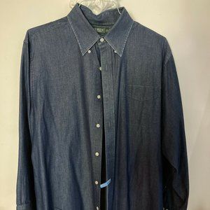 Polo Ralph Lauren Shirt Medium Classic Fit Button Down Long Sleeve Men’s Denim
